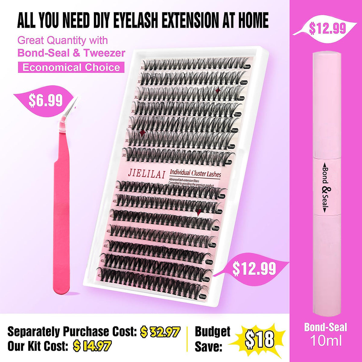 DIY Cluster Lashes Mixed Package False Eyelashes